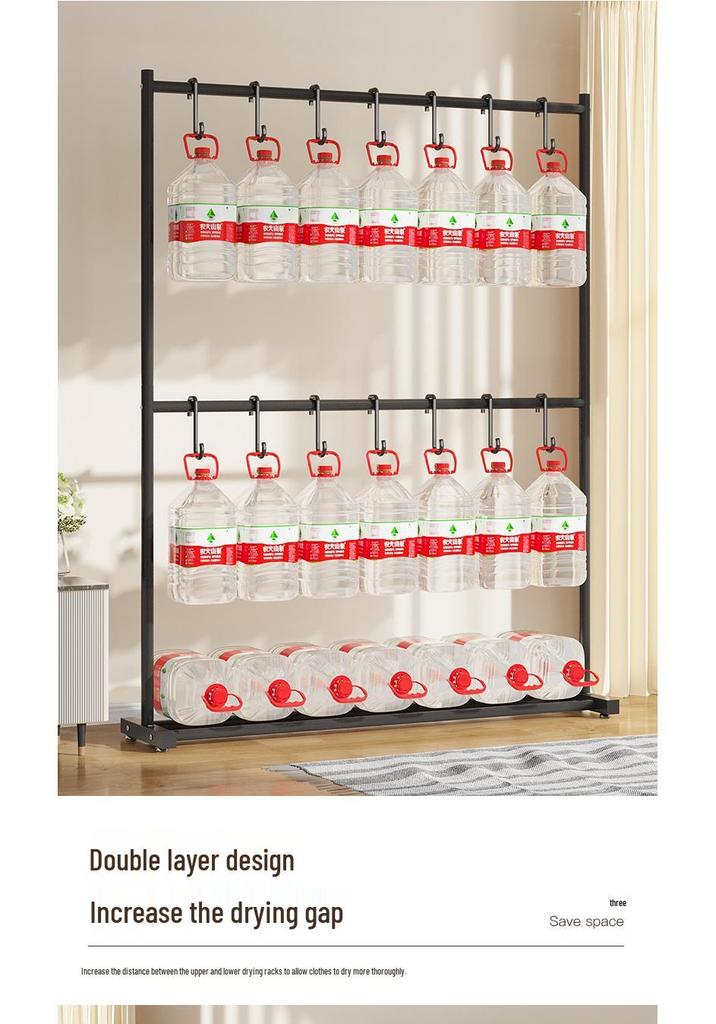 Double-Layer Hanger: Space-Saving Floor Rack for Clothes and Hats