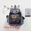 Ethnic Style Embroidered Elephant Canvas Backpack With Hidden Zipper Pocket For Daily Commuting And Travel