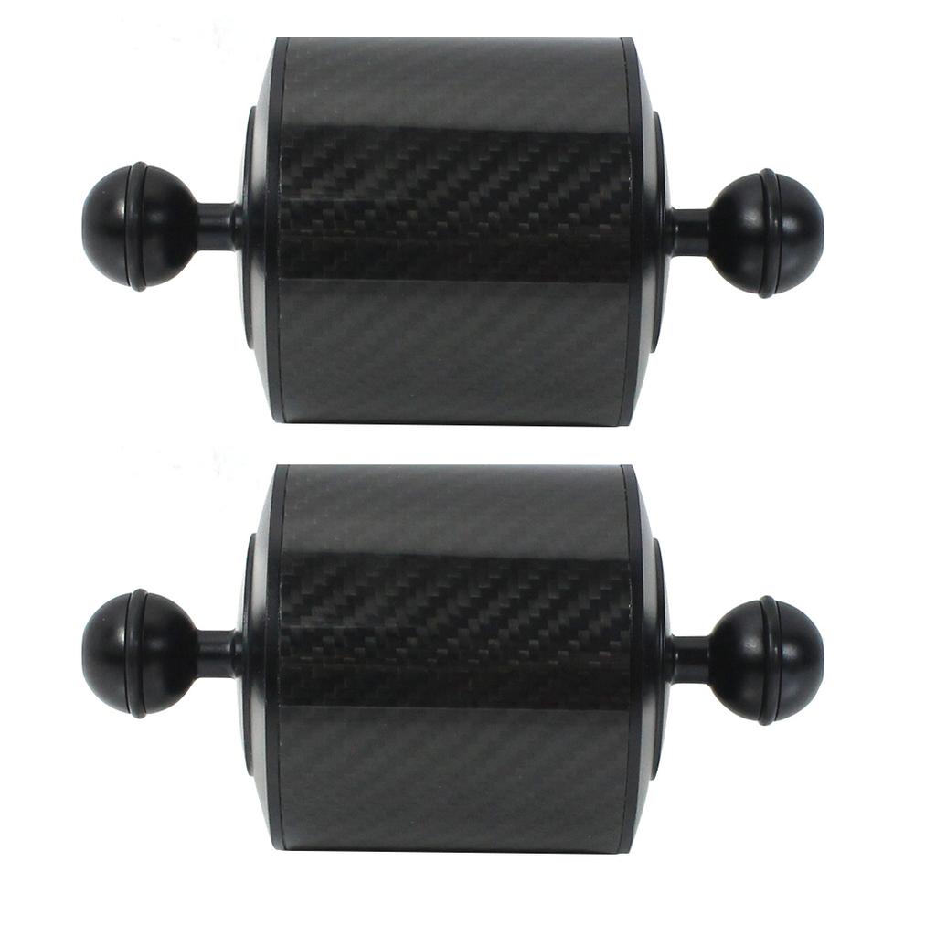 Upgrade Carbon Fiber Float Buoyancy Aquatic Arm 1" Dual Ball Floating Dia 80mm Diving Camera Underwater Tray for Gopro Phone SLR