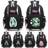 Anime Cartoon Hatsune Miku Aufdruck Rucksack Große Kapazität Wasserdicht Schultasche Laptop Unisex Schüler Junge Mädchen Schultasche Reise Outdoor Tasche