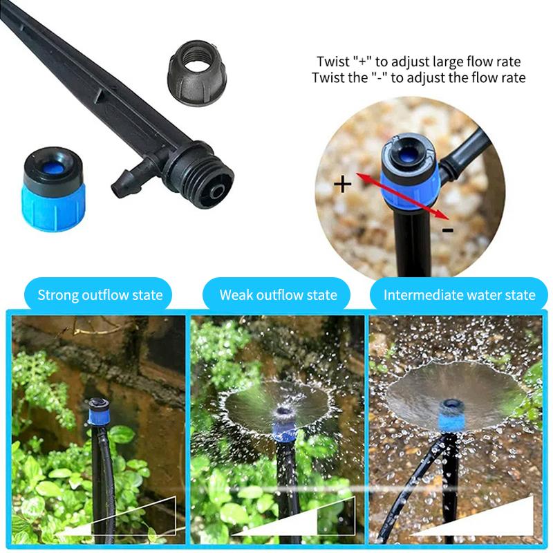 Drip Emitters Irrigation Kit 10/20Pcs 18cm Adjustable Flow Drippers for Garden Lawn Potted Plant Automatic Watering System