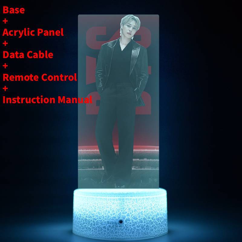 Lumină de noapte LED pentru concertul de revenire al turneului mondial BTS cu telecomandă pentru decorarea camerei și cadou de colecție
