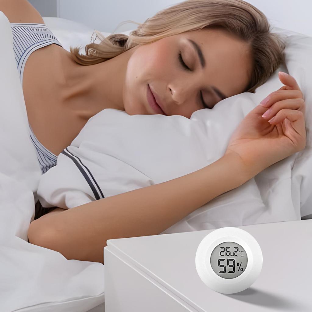 Mini Hygrometer Thermometer Digital LCD Monitor Celsius Meter Humidity Meter Indoor Room Round Humidor Hygrometer
