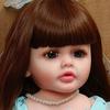 55cm Vollvinylkörper Simulation Reborn Puppen Betty Hübsche Prinzessin Mädchen Babypuppe mit Langhaar Braun Gold Farbe Optional Niedliche Wiedergeburtspuppen für Kinder