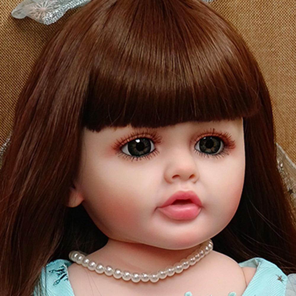 55cm Full Vinyl Body Simulation Reborn Dolls Betty Pretty Princess Girl Baby Doll with Long Hair Brown Gold Color Optional Cute Rebirth Dolls for Kids