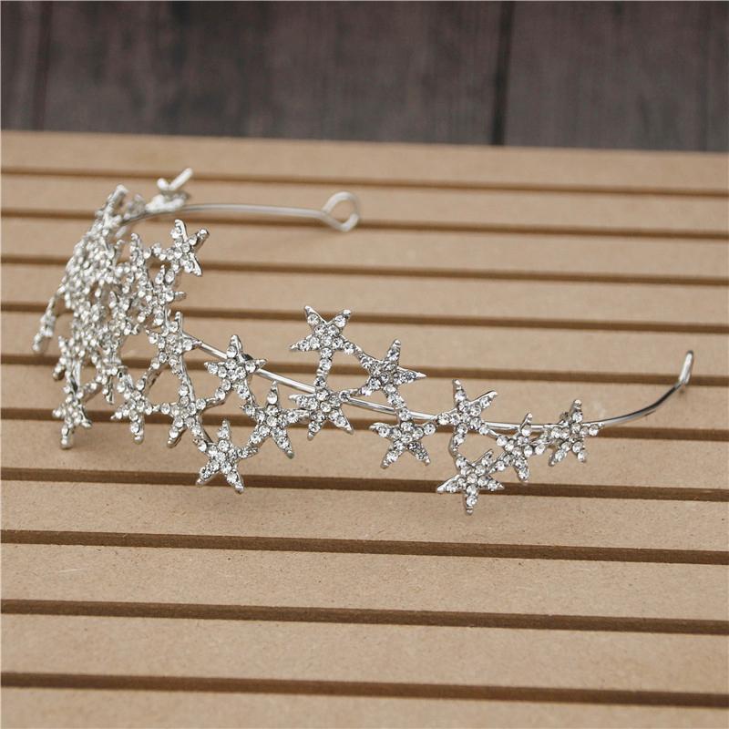 Luxus Strass Sterne Tiaras Krone für Frauen Braut Hochzeit Haar Schmuck Mädchen Stirnbänder Kopf Ornamente