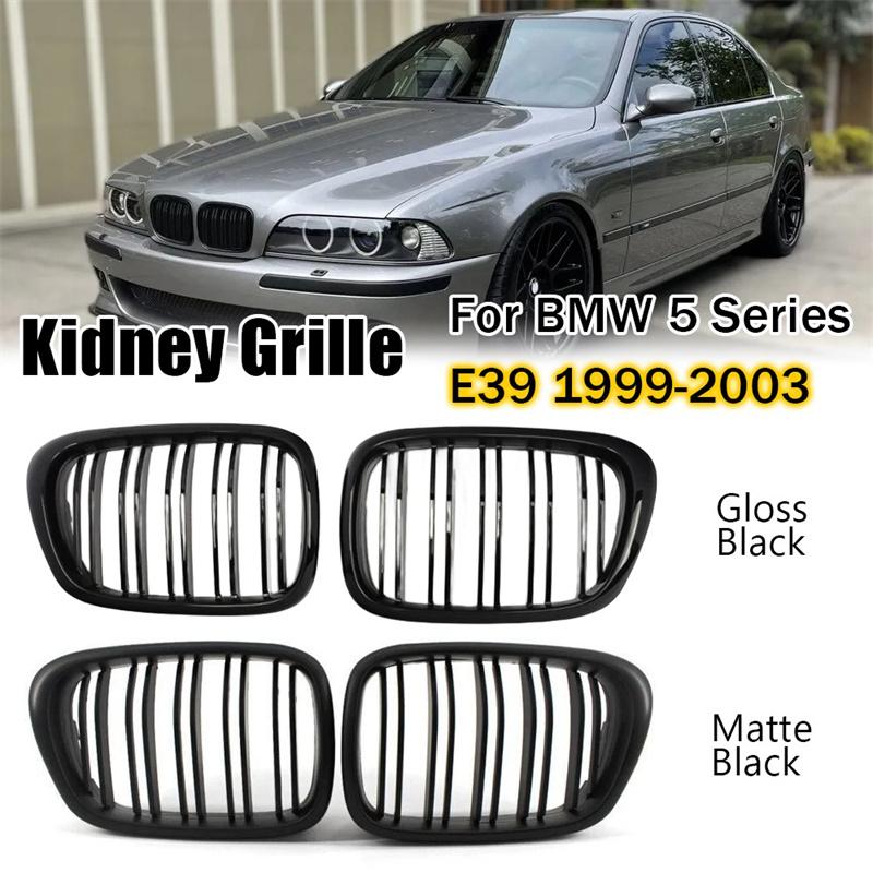 For Bmw 5 Series E39 525 528 530 535 1999-2003 Car Grille Front Kidney Grill Double Line Black 51137005837 51137005838