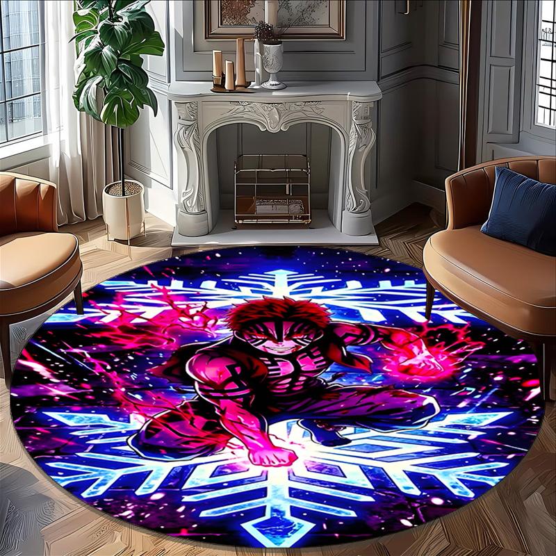 1pc Akaza  Carpet, Round Rug, Comfortable, Suitable for Entryways, Living Rooms, Office, And Bedrooms, Christmas Decoration