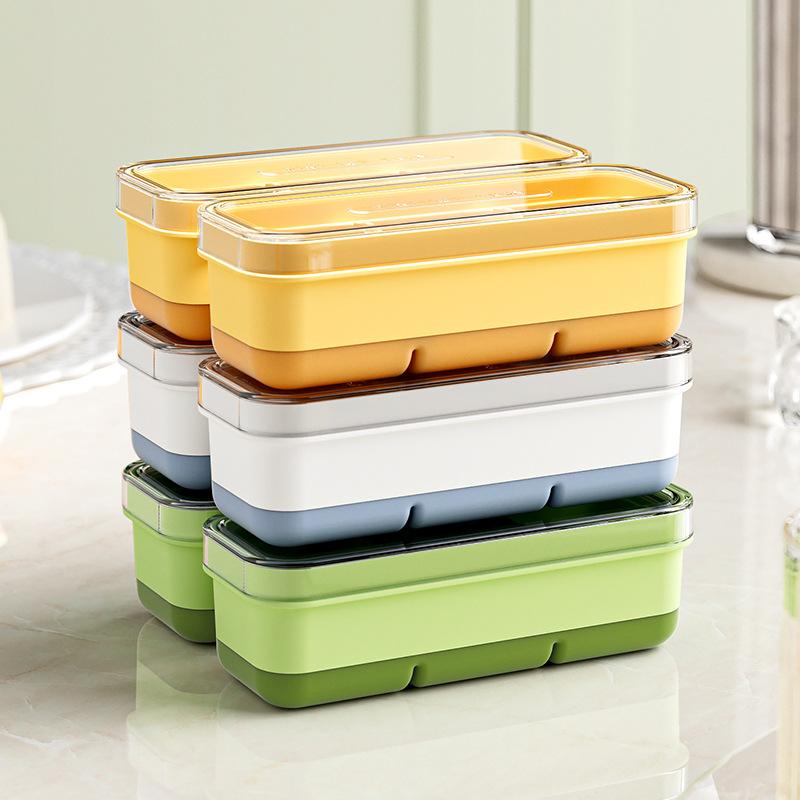 New 3-grid Ice Tray Making Mold for Household Ice Tray Reusable Ice Maker Storage Box with Lid Frozen Cubes