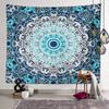 Mystical Blue Mandala Tapestry Background Cloth Hanging Cloth Bedroom Bedside Decorative Wall Cloth Rental Dormitory Tapestry