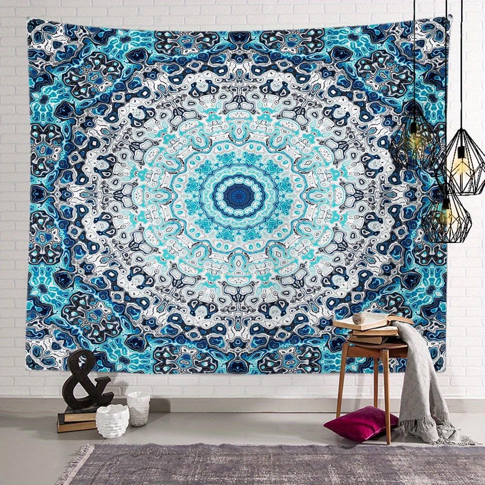 Mystical Blue Mandala Tapestry Background Cloth Hanging Cloth Bedroom Bedside Decorative Wall Cloth Rental Dormitory Tapestry