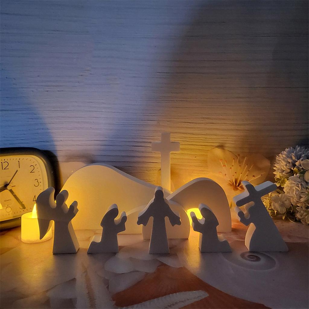 Flexible Silikonform Religiös Thematische Dekoration Herstellungsform Temperaturbeständige Gipsform für Schreibtischornament