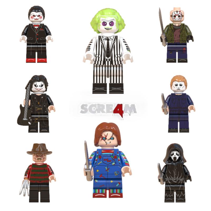 Play 8pcs Childs Scream Mini Figure Assembly Building Blocks Diy Kids Toy Gift