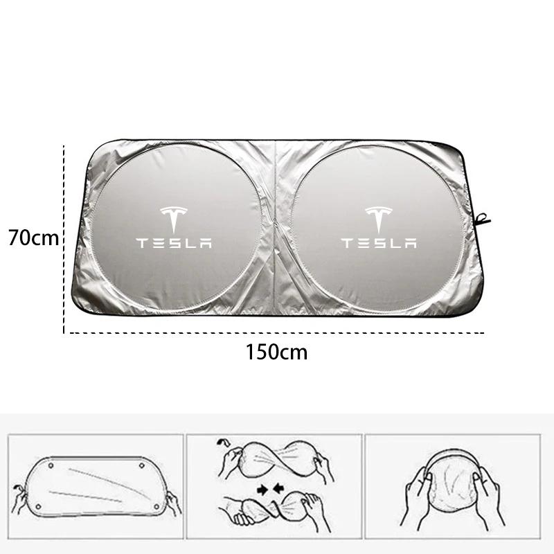 Pare-soleil de pare-brise de voiture Visière Bouclier de protection UV Pour Tesla Model 3 Y S X Cybertruck Juguete Roadster Coil Bonina
