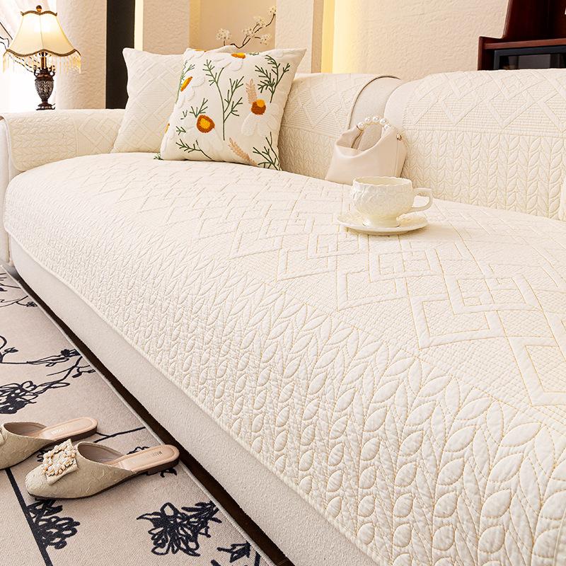 

Simple solid color sofa cushion Four seasons pure cotton fabric non-slip cotton seat cushion Universal modern sofa cover towel 70*70cm