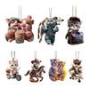 Car Pendant Lightweight Portable Cat Dog Design Hanging Pendant 2D Acrylic Charm Keychain Keys Backpacks Handbags Accessories
