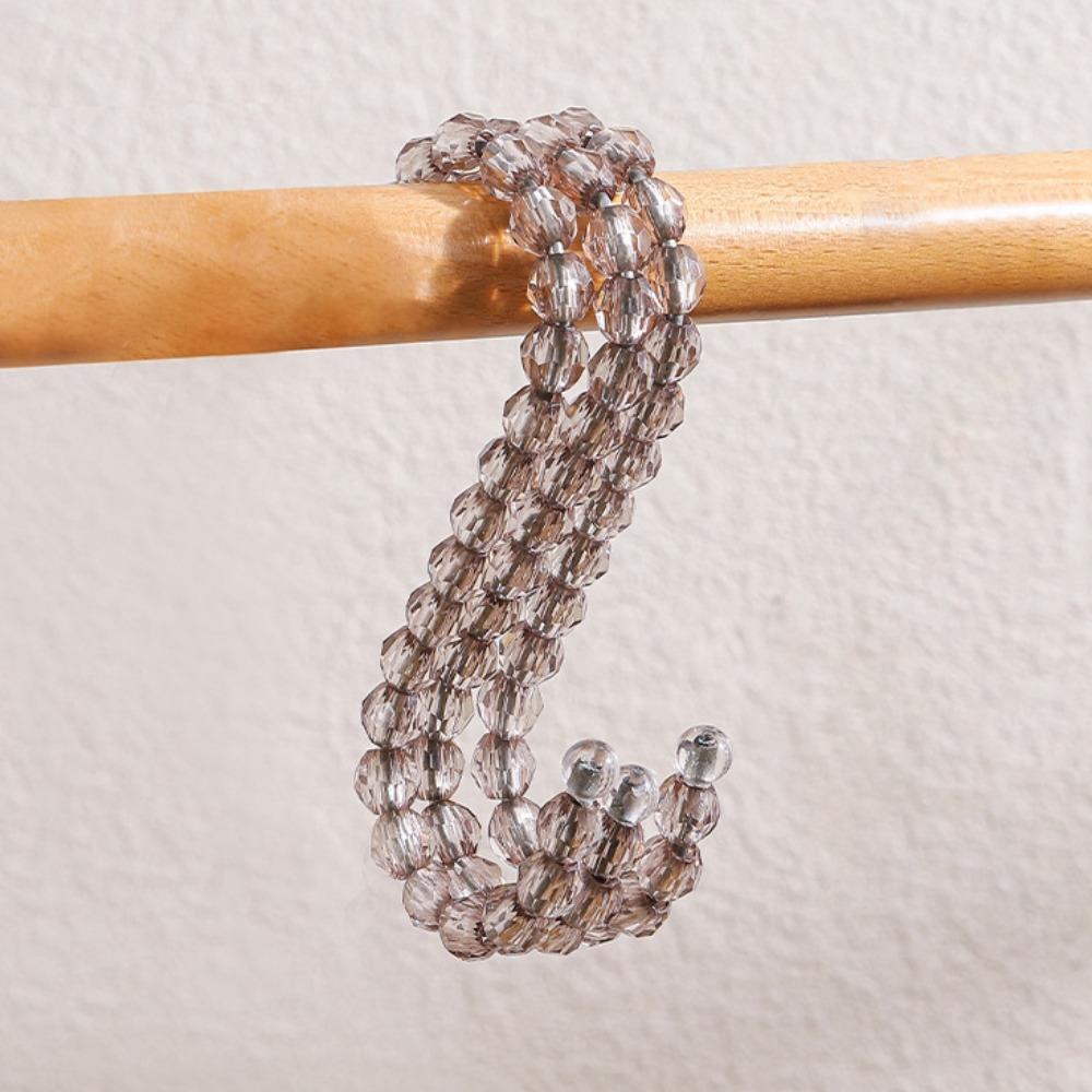 3PCS Non-Slip S Shaped Hook Rustproof Space Saving Closet Hangers Artificial Pearl Hook Clothes Hangers Home Storage серый