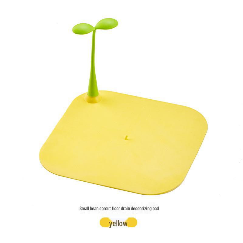 Bean Sprout Silicone Floor Drain Cover: Deodorizing, Anti-Insect Sticker for Bathroom.