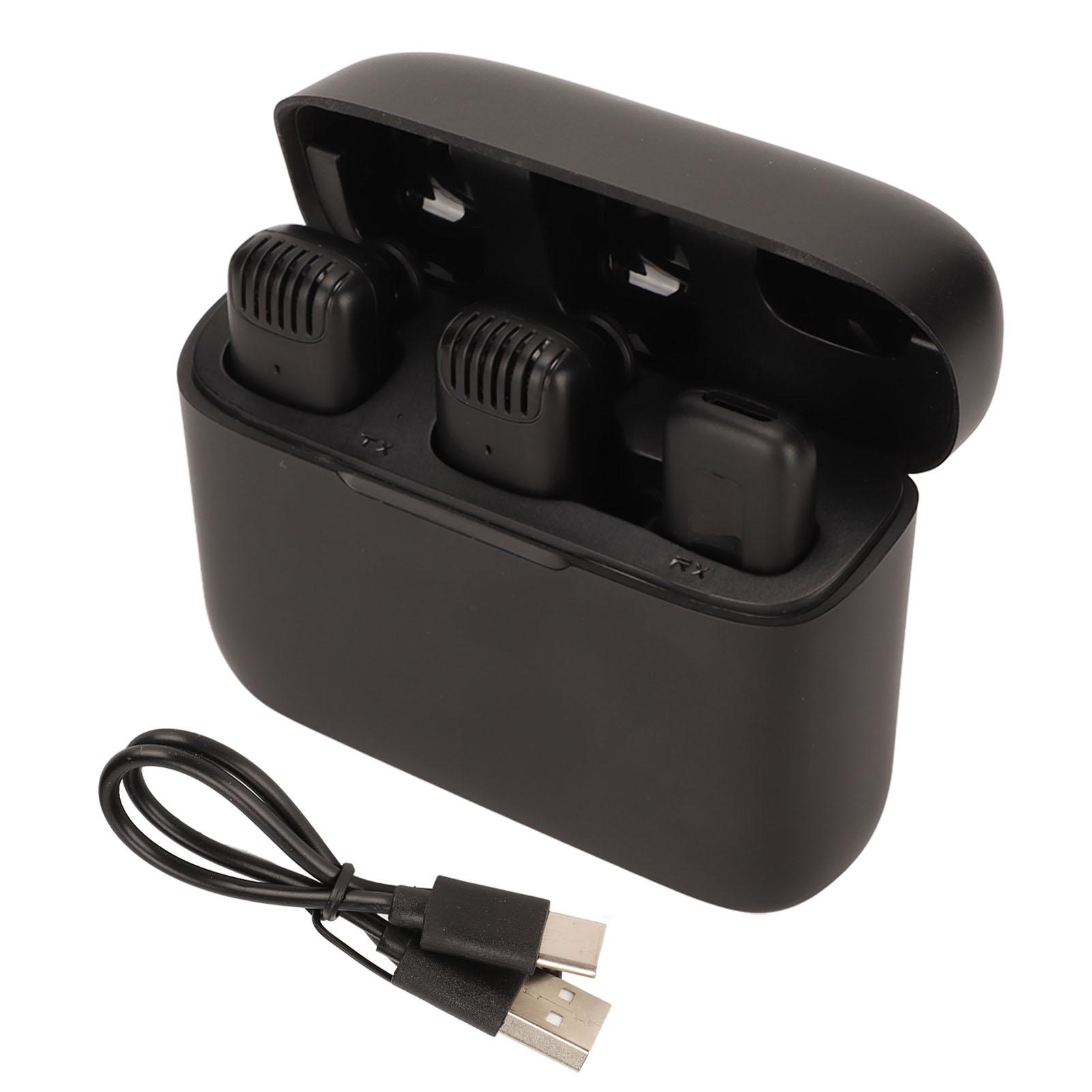 

Беспроводной петличный микрофон с шумоподавлением HiFi Plug and Play, петличный микрофон с зарядным чехлом для чёрный