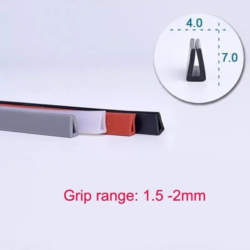 1/5 Meter Transluzenter Rot-Grau-Schwarz-Silikonkautschuk U-Dichtungsstreifen Kantenverkleidung für Glas-Metall-Holzplatten