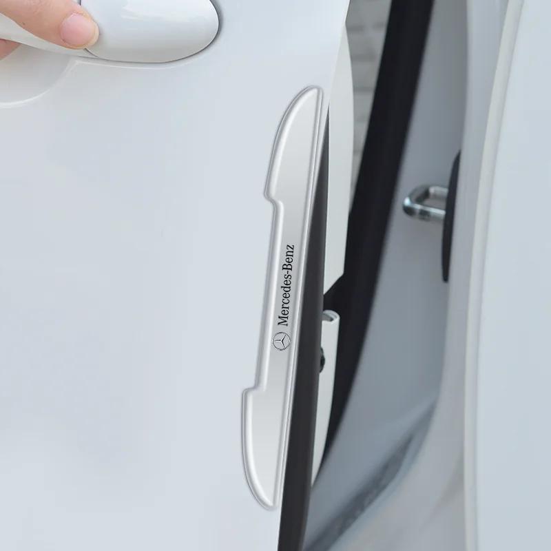 GLC GLB 4pcs Rubber Car Door Edge Protector Stickers Anti Collision Strips For Mercedes Benz AMG W108 W124 W126 W140 W168 W169