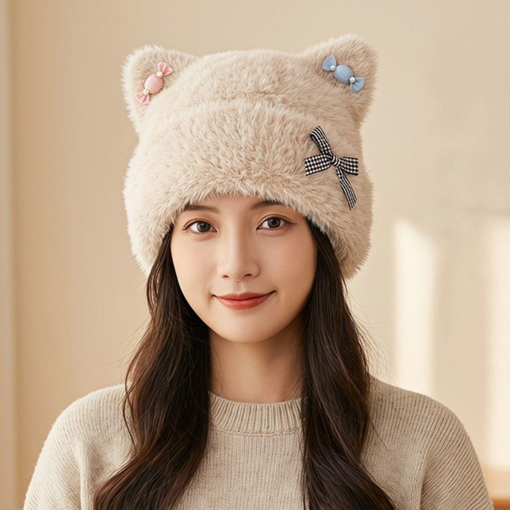 Soft Fuzzy Texture Plush Beanie Hat Warm And Cozy Fuzzy Winter Hat Women's Beanie Cap