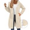 Lässige Hoodie-Jacke Damen Mode Raglanärmel Langarm Doppelreißverschluss