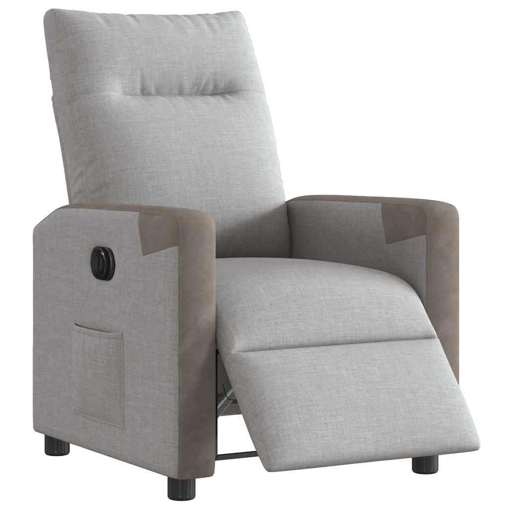Electric Recliner Chair Cloud Gray Fabric