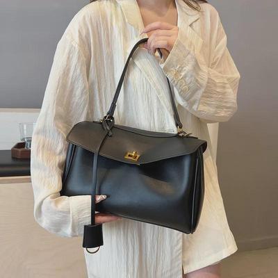Elegancka francuska miękka torba typu tote: Damska torba na ramię i listonoszka o dużej pojemności do dojazdów do pracy