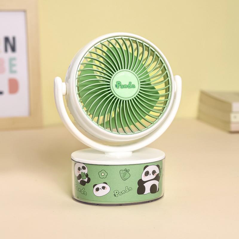 Panda USB Portable Rechargeable Desk Fan - Cute Cartoon Design for Dorms & Offices 129x74x161 mm