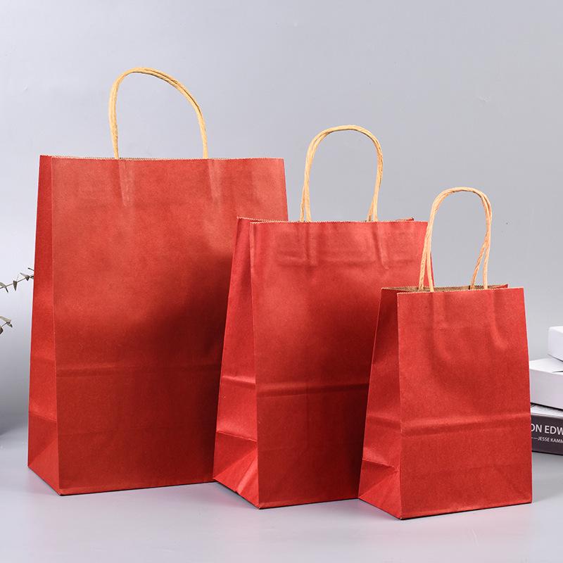 Custom White Kraft Paper Tote - Small Gift/Food Packaging Bag