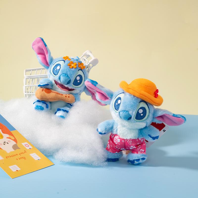 Disney Stitch Vacation Series Backpack Pendant Plush Toy Cartoon Cute Doll Keychain Pillow Toy Gift