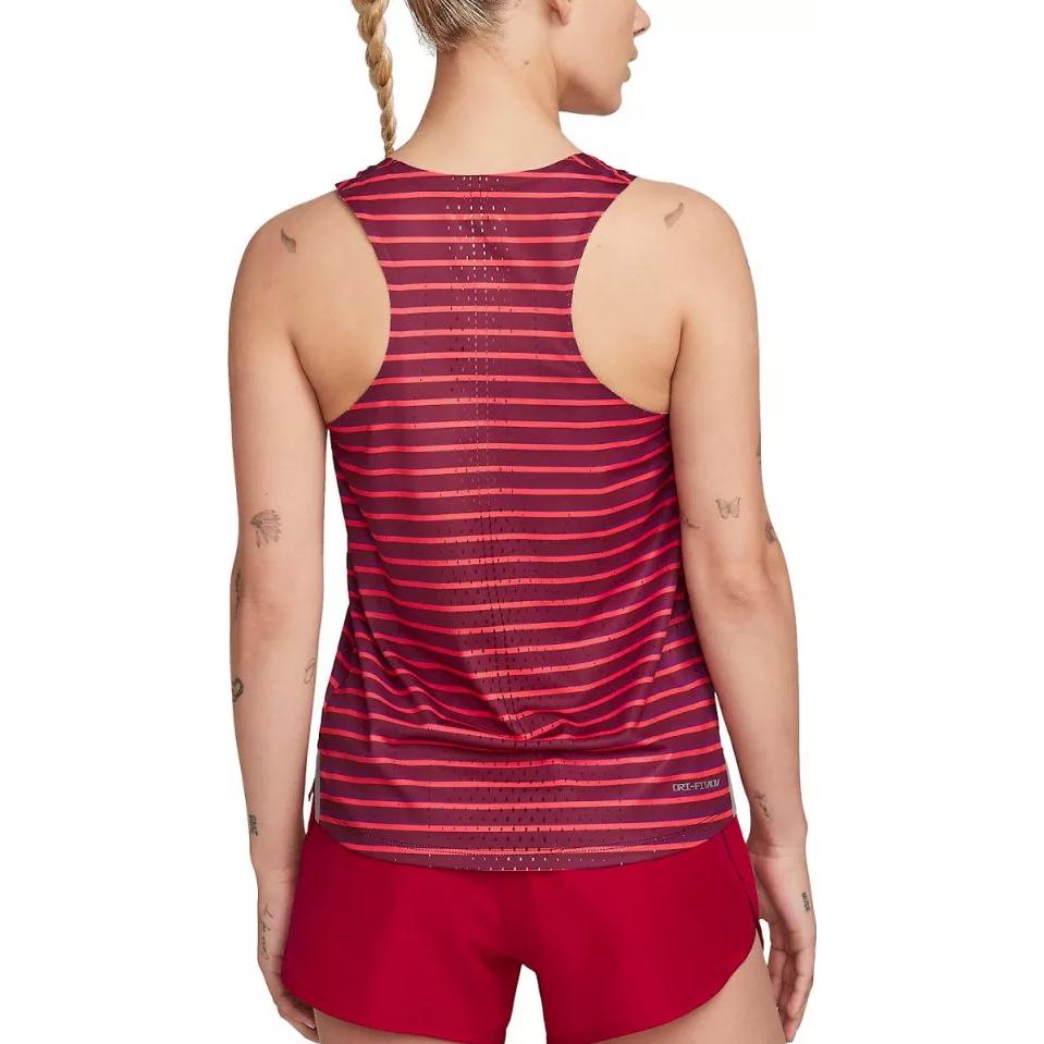 Nike Canottiera Sportiva a Strisce Donna top Rossi DR5852-638