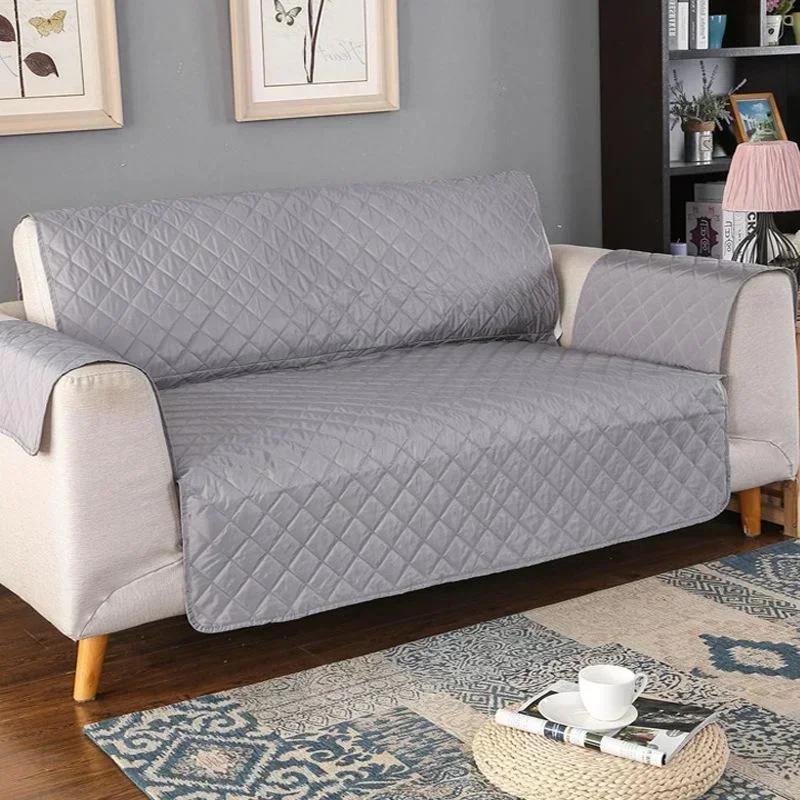1 2 3 Seater Waterproof Sofa Cover Plaid Fabric Anti-Slip Pet Dog Kids Sofa Mat Covers Luxury Living Room Sofas Slipcovers
