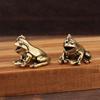 Brass Ornaments, Brass Frog Figurine, Small Home Decor, Animal Figurines, Chihuahua Sculpture.