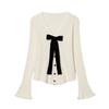 European and American Style, New Women's Clothing, Foreign Style, Fashionable, Bow Heart-shaped Button-knitted Cardigan