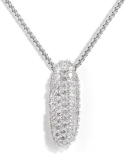 Cz Zircon Fat Initial A-Z Letters Balloon Bubble Pendant Necklace For Women Men Stainless Steel Box Chain Hip Hop Iced Jewelry