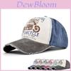 Baseballpet Motorfiets Gewassen Vintage Pet Kleurblok Brede Rand Eendensnavel Hoed
