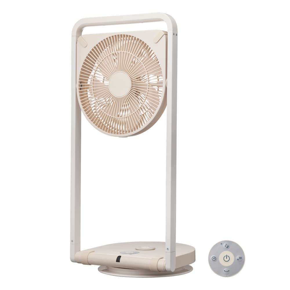 

to store Doshisha living room folding 5 airflow automatic left and right thickness equipped with DC remote control TATAMU cream beige [Easy fan] fan,