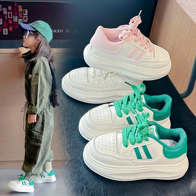 Kinder Sneaker Freizeitschuhe Dicke Weiche Sohle Kinder Schule Weiße Schuhe Rutschfest 2025 Mode Jungen Mädchen Laufschuhe Gestreift