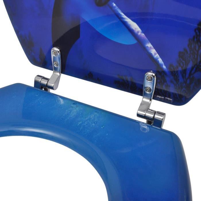 VidaXL Siège de toilette avec Couvercle MDF Dauphins
