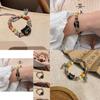 Exquisite Black Cat Ceramic Beaded Bracelet Colorful Cord New Chinese Style Jewelry
