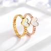 Titanium Steel White Shell Love Ring Korean Version Couple Ring Ins Sense Ring Women's Trendy Jewelry