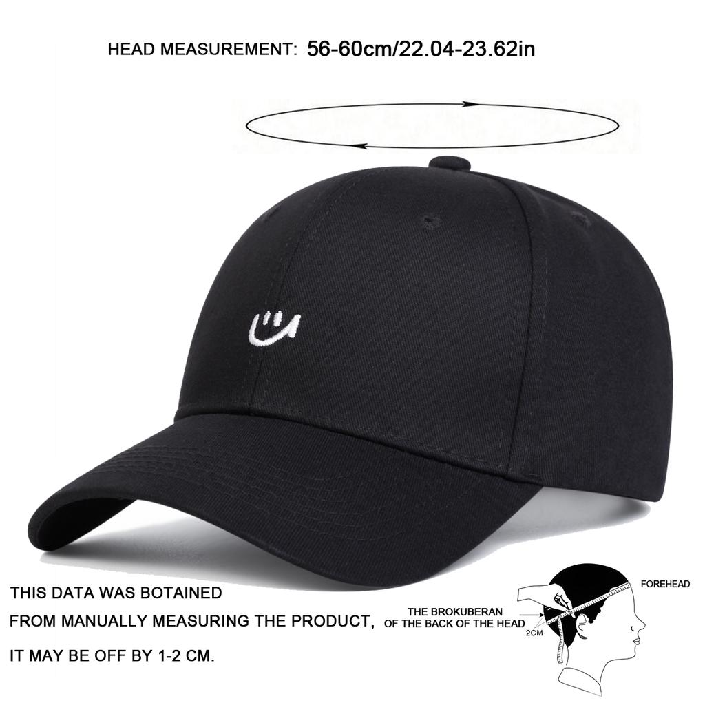 1Piece Unisex Smiling Face Embroidered Stitching Baseball Cap Outdoor Adjustable Sunscreen Leisure Hat Spring Autumn Travel Vacation