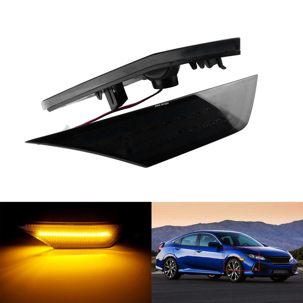 Vordere LED Seitenblinker Markierungsleuchte für Honda Civic X 10. Generation 2016-2020 LED Tagfahrlicht Seitenmarkierungsleuchte Signalgeber DRL