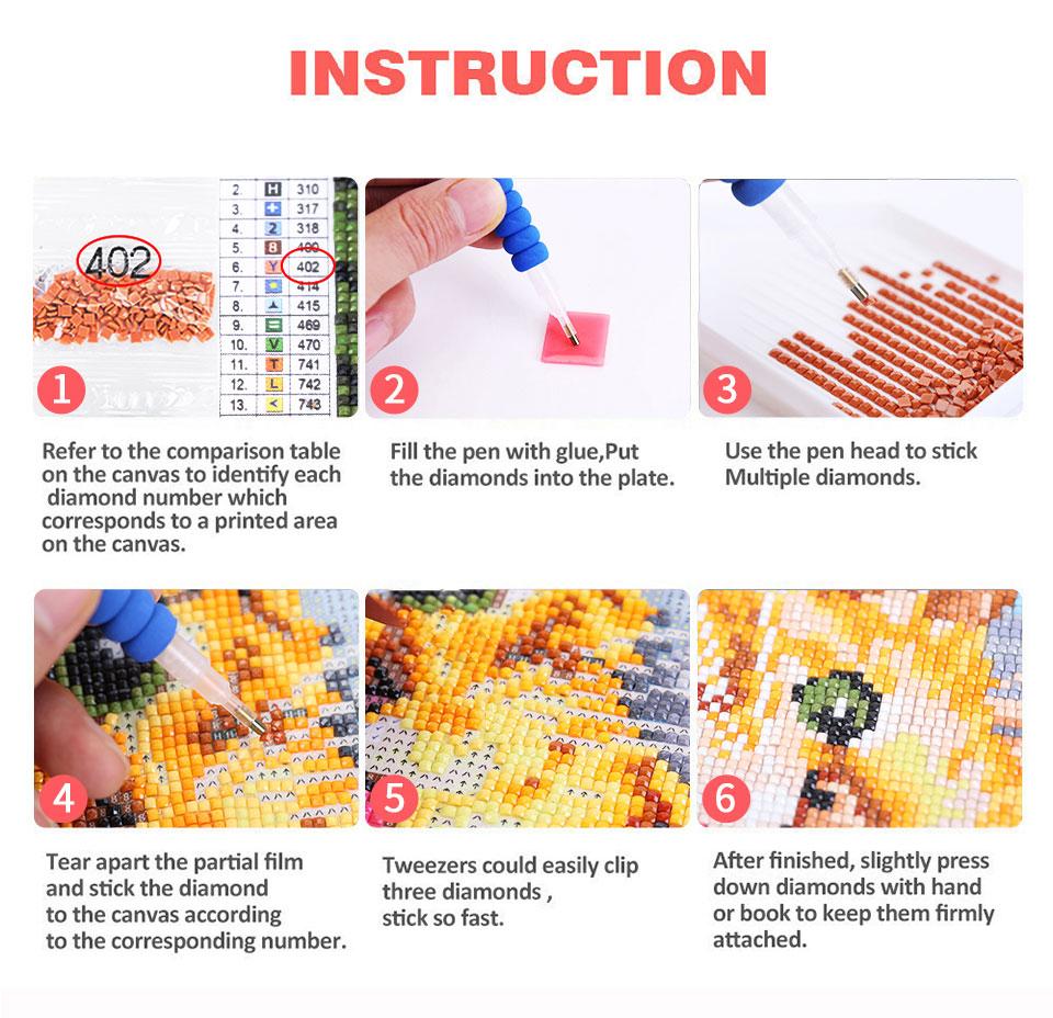 CHENISTORY Diamond Painting 5D DIY Cat Diamond Embroidery Full Drill Round Animal Mosaic Picture Rhinestones Wall Art Decortion
