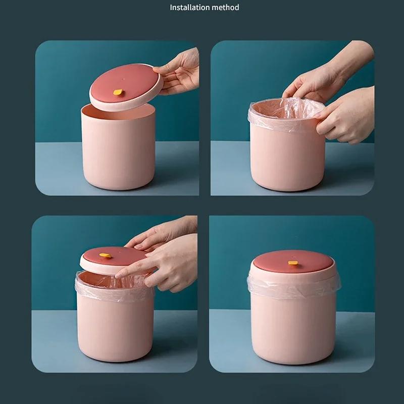 Mini Waste Bin Desktop Office Trash Can Home Garbage Basket Table Plastic Organizer Office Supplies Dustbins Sundries Barrel Box