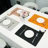 1PC Leather Meal Mat Anti Slip Desk Pad Black White Colors Available Simple Styles Home Office Pantry Table Mats Accessories ZYF
