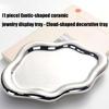 2PCS Artistic Ceramic Trays with Cloud Shape for Modern Home Enhancement and Photo Event Blending Seamlessly Anywhere