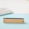 Diy White Embryo Wooden 16 Holes Little Harmonica Musical Instrument Kids Early Educational Enlightenment Toys